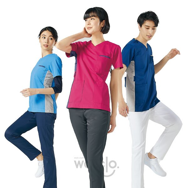 画像2: 【モンブラン】男女兼用半袖スクラブ (2)