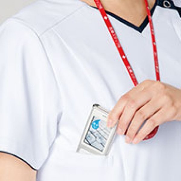 画像5: 【ZiP】メンズジップスクラブ(ホワイト×ダークネイビー) 7053SC-1 (5)